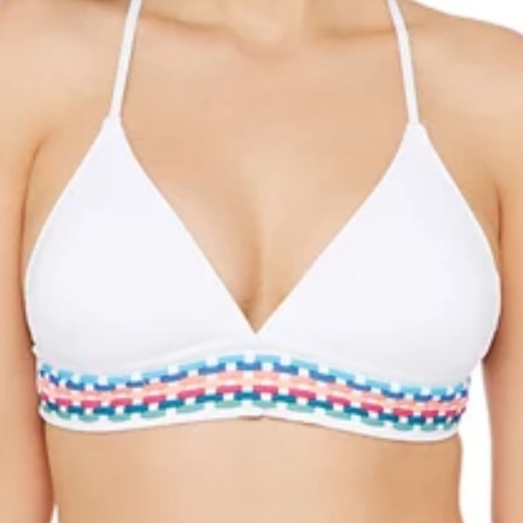 La Blanca Macrame Solids Tie Back Halter Bra Swim Top - Picture 11 of 11